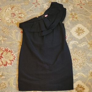 Lilly Pulitzer Black Asymmetrical Ruffled Cocktail Dress